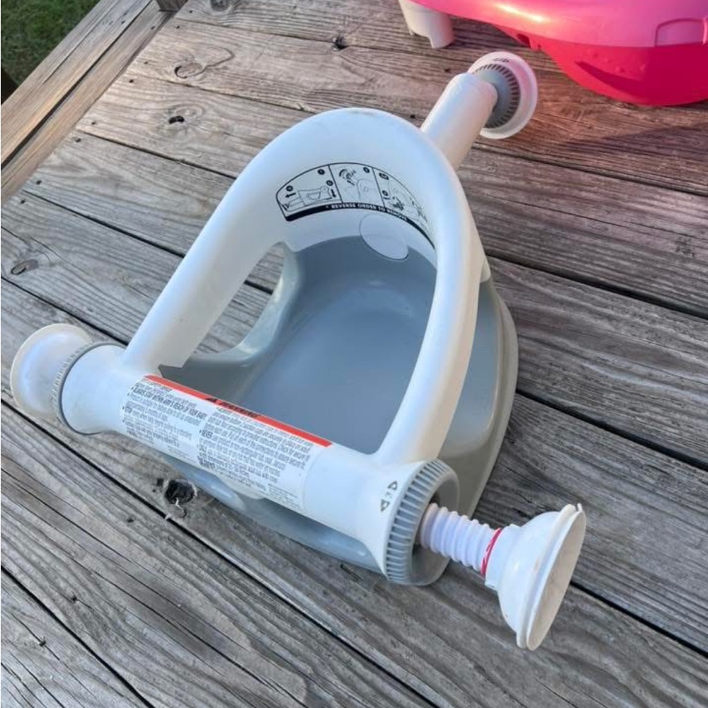 White and Gray Baby Bath Seat